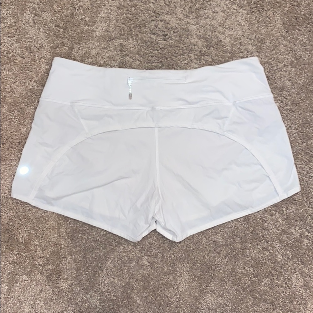 White lululemon runners shorts size 8